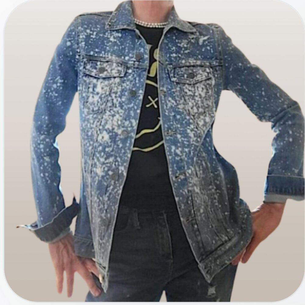 Acid Wash Denim Jacket Women's Medium  90's